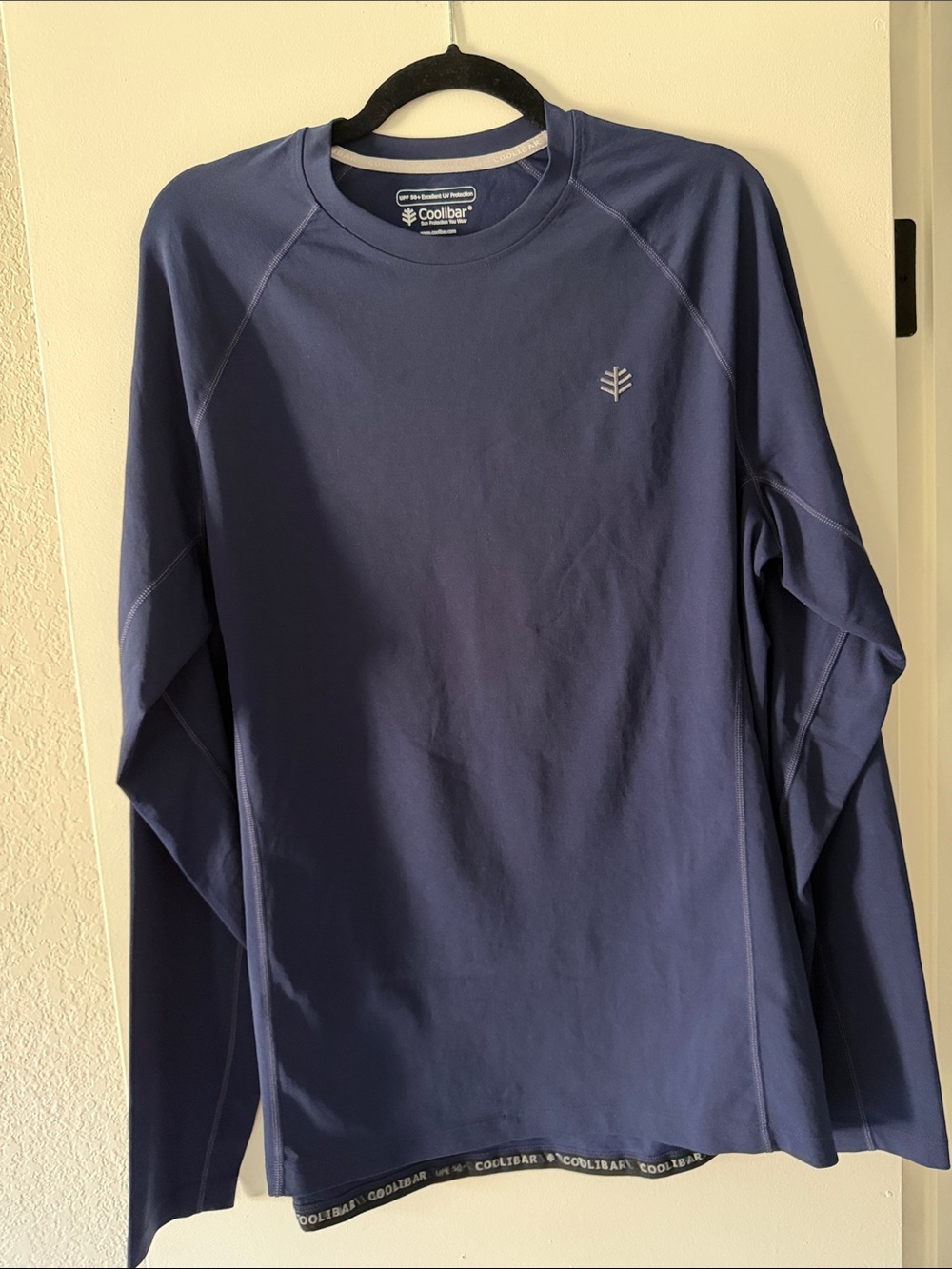 Coolibar UPF 50+ Mens Hightide Long Sleeve Swim Shirt Large Tall Navy NWOT